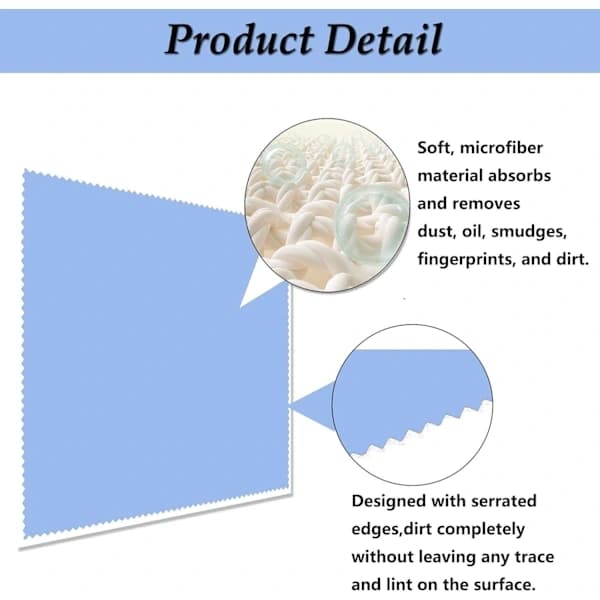 NA/Cleaning cloth for glasses - light blue, 15 x 18 cm, microfiber, A