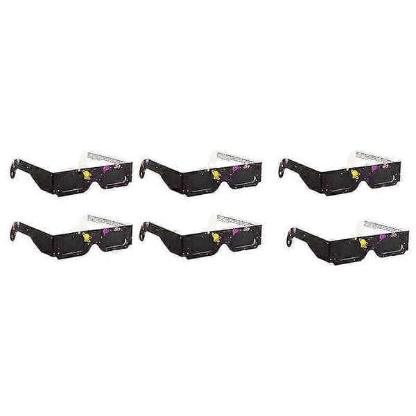 6-pakning Papir Solformørkelsesbriller Eclipse Shade for Direkte Solvisning Sikre Briller for Direkte Sol