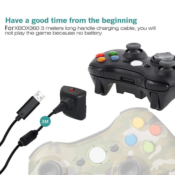 Oppladbart spillkontroller erstatningsbatteri ladesett kompatibelt med Xbox 360