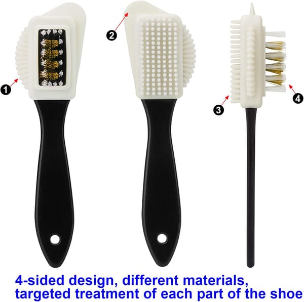 2 Set Suede & Nubuck Brushes 2-Piece 4-Way Brush + 4 Erasers
