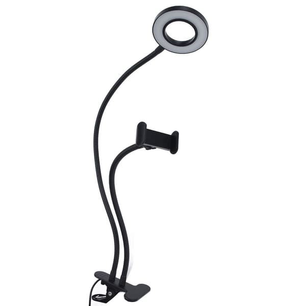 Justerbar multifunktionel USB-selfie-ringlampe til mobiltelefoner KLB