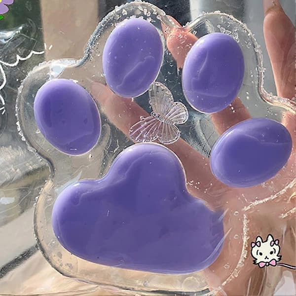 Clear Cat Paw Jellys Squishie Toy Fun Interactive Hand Training Balls for Home Decor Pink Pink