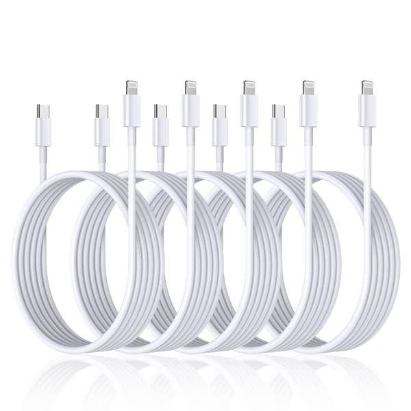 5-pack Lightning laddkabel 14/13/12/11/ Xs/Max/X/8/7/6/5SE Vit (PRO MAX) 1 meter 1 meter