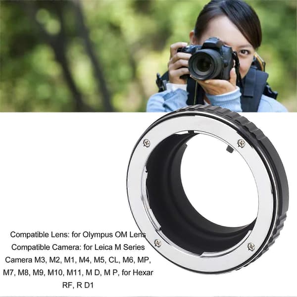 Objektivadapter til Olympus OM-objektiv til M-mount kamera, aluminiumslegering, objektivadapterring til Leica M3 M2 M1 M4 M5 CL M6 MP M7 M8 M9