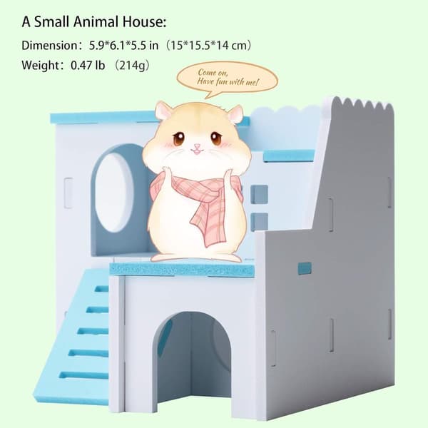 Hamsterhus, gjemmested for smådyr, hamsterhus med morsom klatrestativ KLB