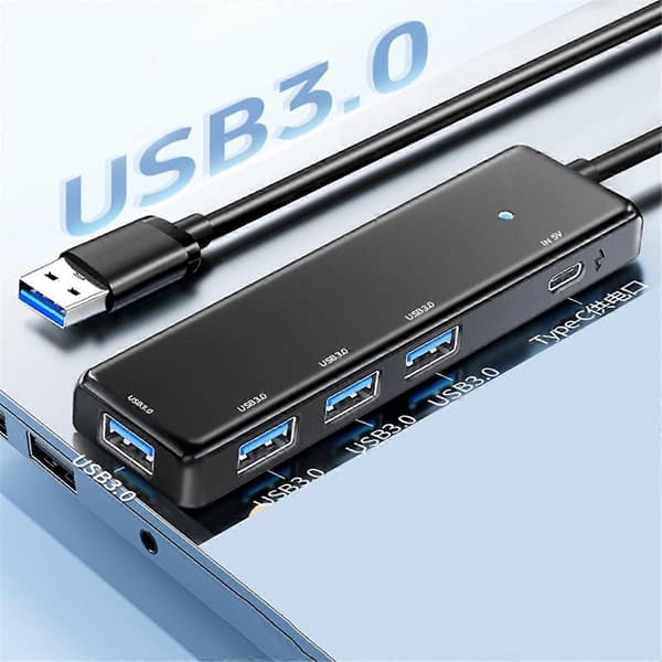 USB-hubb USB C 3.0-hubb 5-portars dockningsstation Typ C-hubb 5 Gbit/s 100 cm USB 3.0-adapter för bärbar dator