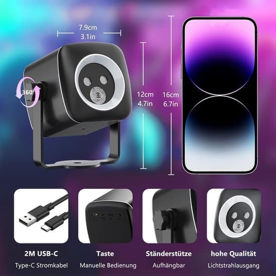 Mood Light - Disco Ball - Music-Controlled Disco Lamp - Party Laser - Children - Party Lighting - 60 Different Patterns, Strobe Effect Party Lights (Ho)