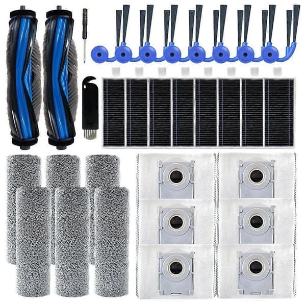 32PCS for Ecovacs Deebot X9 Pro Omni / X9 PRO Robot Vacuum Cleaner Accessories Main Side Brush Dust Bag Roller Cloth Filter