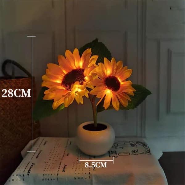 LED Table Lamp Battery Operated Portable Night Light Simulation Flower