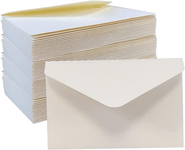 Konvolut, 80-pak 10,5*7cm Hvide Klassiske Klapkonvolutter, Kraft S