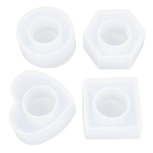 Kristall Epoxy Förvaringslåda Form DIY Hexagonal Rund Fyrkantig Servettring Spänne Silikonform