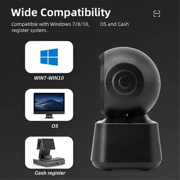 1D 2D QR Kablet Stregkodescanner Automatisk Aflæsningsscanner USB Skrivebordsstregkodescanner