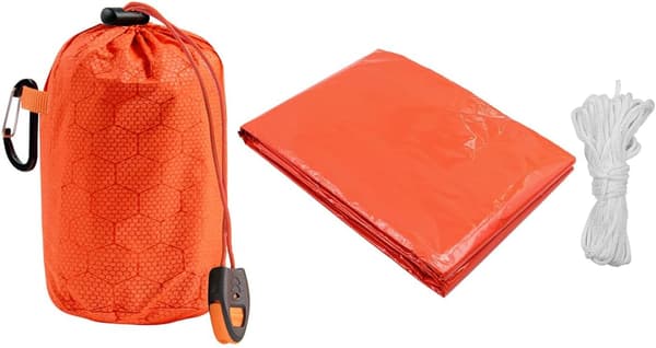 Nödtält, termisk filt, hopfällbart överlevnadstält för utomhuscamping, vandring, äventyr, orange