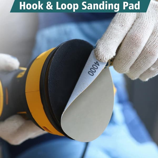 Round Sandpaper Set, 24 Pieces, 125mm Hook and Loop, Grit 600-5000, Wet and Dry Use