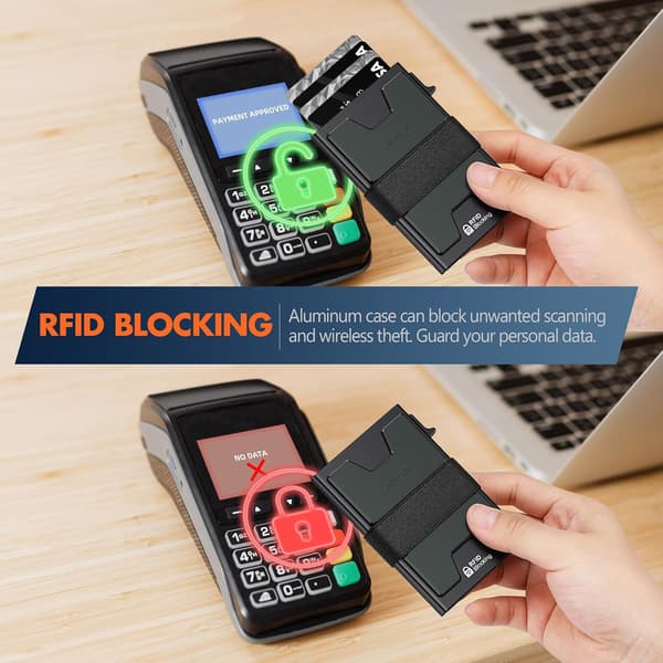 Erittäin ohut RFID-korttikotelo Pop Up -luottokorttilompakko Musta kontaktittomille korteille