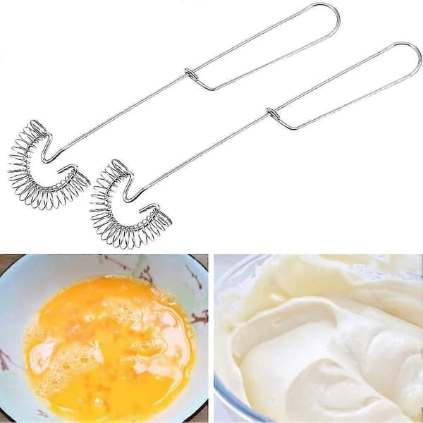 2 stk matlaging rustfritt stål blandingskjøkkenredskap eggvisp for mikser håndholdt