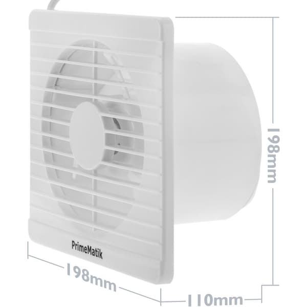 Indbygget ventilator med kontraventil til ventilation af lukkede rum 150 mm