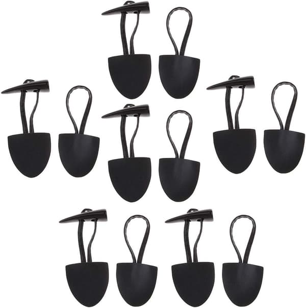 6 par knapper i sort, 16x4 cm Toggle Horn Duffle-knapper til B A A