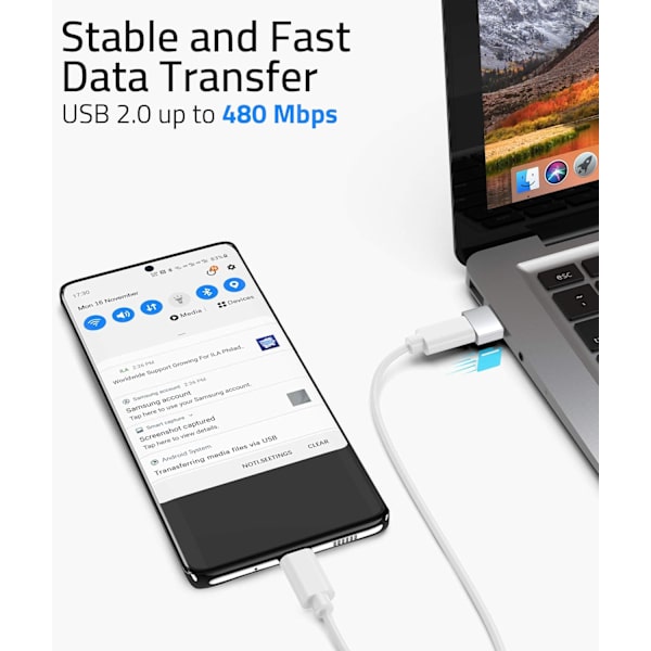 USB A til USB C-adapter Sølv, ZQKLA