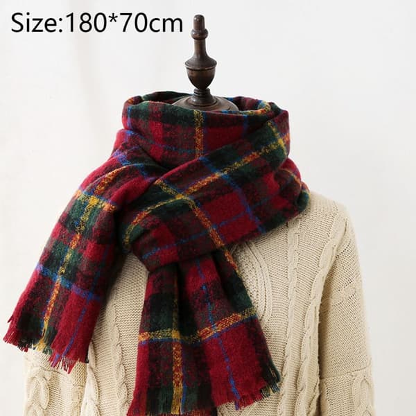 Dam scarf i viskad ull, vinröd
