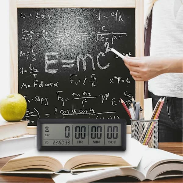 Large Digital Countdown Clock - 999 Day Countdown Timer for Exam Lab Kitchen (Black)