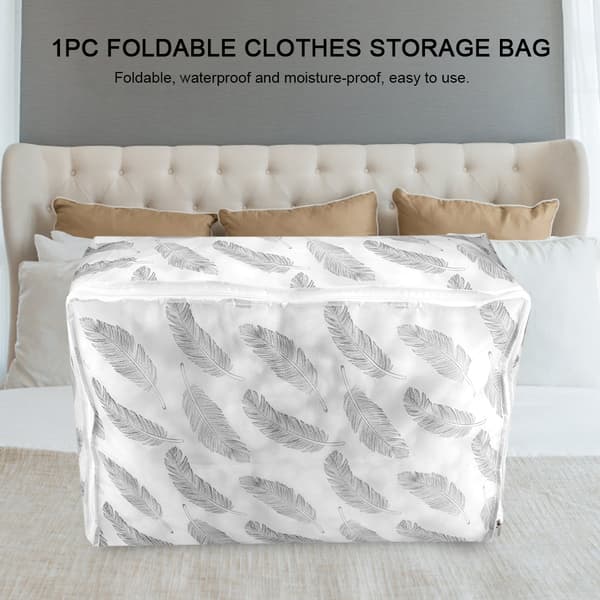 1 pc foldable clothes storage bag felt quilt sweater organizer box pouch suitcase (#4)