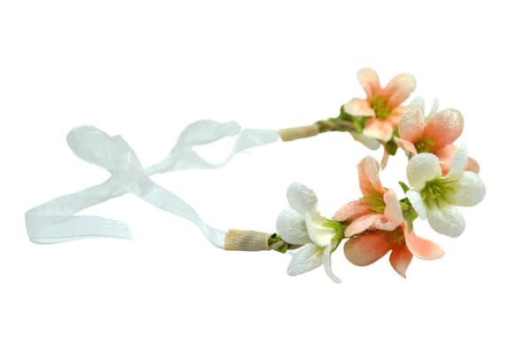 Hårbånd med Blomster, Abrikos - Busy Lizzie