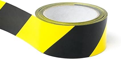 2 pakkausta turvateippiä 48mm × 33m musta/keltainen, varoitusteippi, teippimerkintä esteteippi