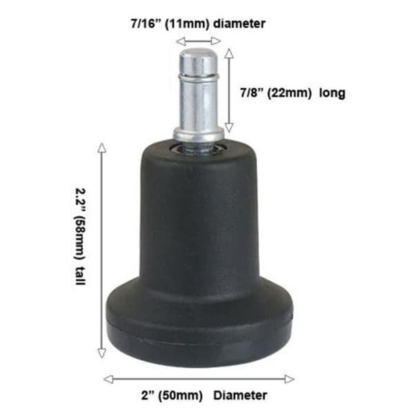 High Profile Bell Glide Replacement for Office Chair Without Wheels and Bar Stool, Fixed Stationary Caster