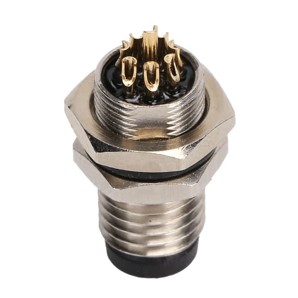 M8 Aviation 8-Pin Connector Waterproof Brass Nickel Plated Shell for Female