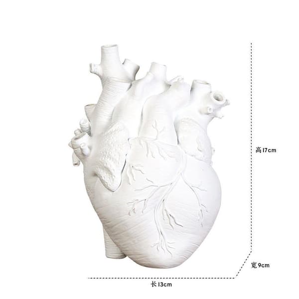Hjertevase, kreativ anatomisk hjerteformet blomsterpotte skrivebordsdekorasjon