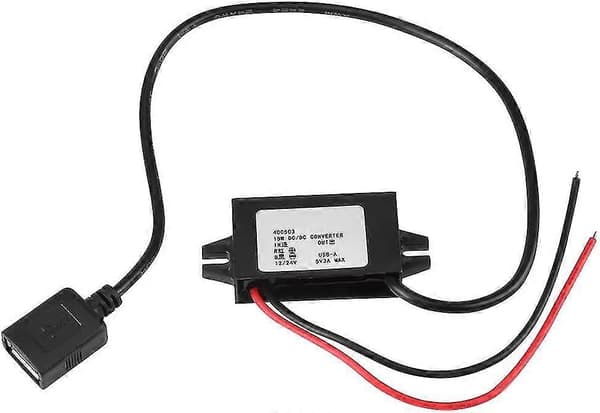 12v/24v till USB 5v 3a Step-down Adapter Omvandlare Vattentät Omvandlarkabel