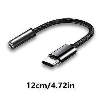 USB C till 3,5 mm ljudadapterkabel Typ C till 3,5 mm hörlursadapter Headset ljudadapterkabel för telefon Silver Silver Silver