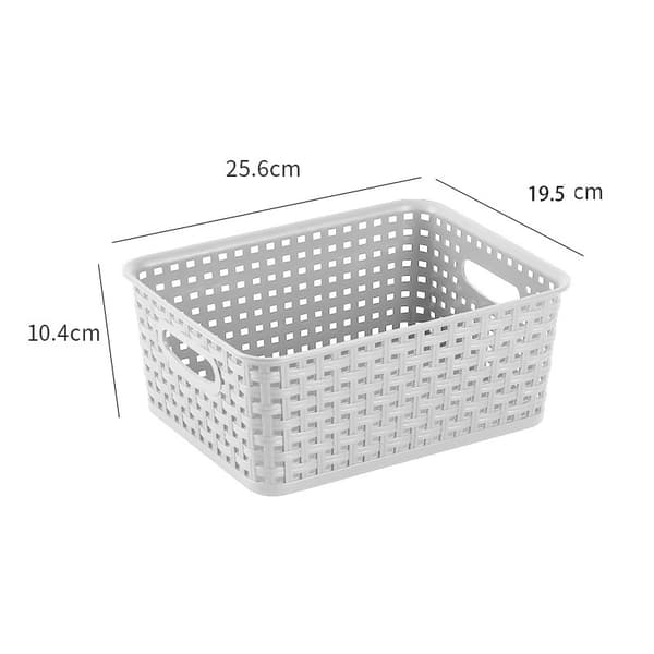 Storage Basket - Simple Office Supplies - Storage Basket - Desktop and Study Room Snacks Storage Box - White
