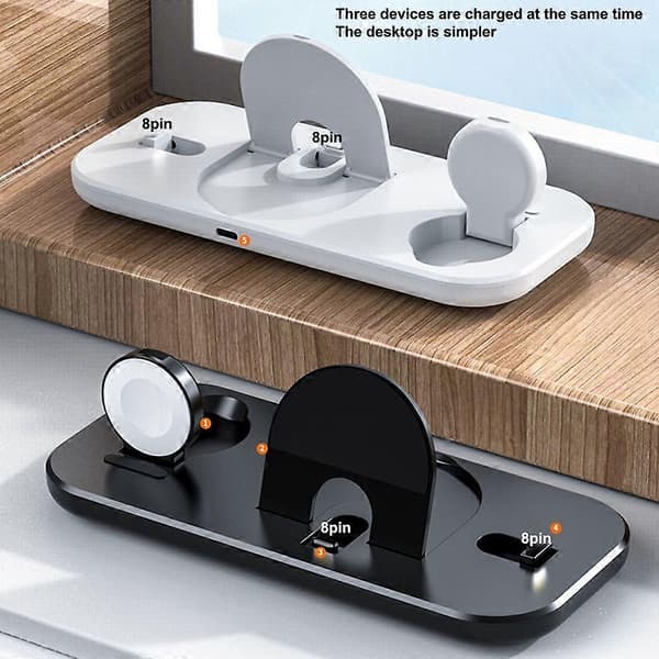 Wireless Charging Station 3-in-1 Foldable Fast Charging Phone Watch Secure Wireless Charger Stand Home Accessory