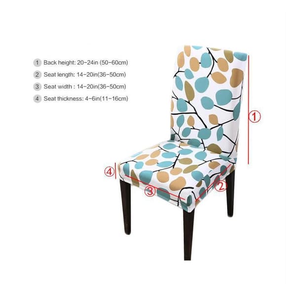 Chair Cover, Dining Chair Cover Super Stretch Spandex Leaf Pattern