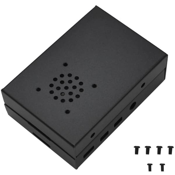 Passer til Raspberry Pi 4 metallhøyttalerbeskyttelsesskall (svart)