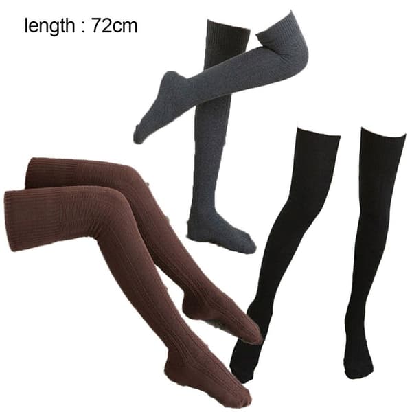 Long Socks, Extra Long Boot Socks for Black + Brown + Dark Grey KLB