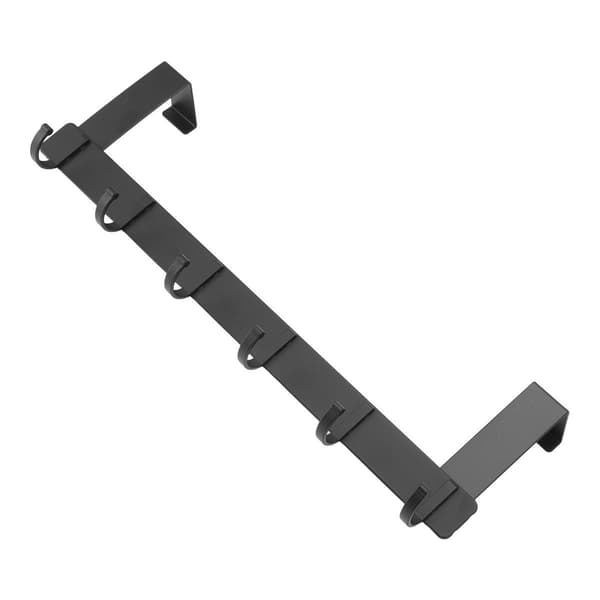 Door Hanging Hook, 6 Hooks, Space Aluminum, Thickened, Movable KLB