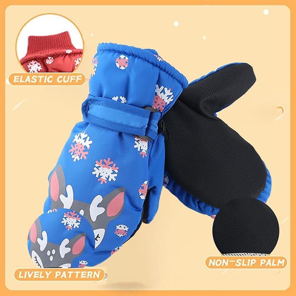Barn Vinter Snøhansker Baby Gutter Vanntette Skihansker Jenter Vindtette Varme Hansker Shape4