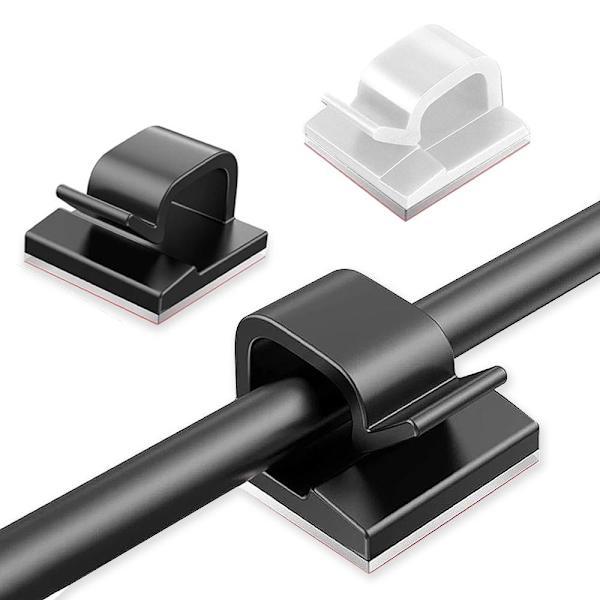 10-pack Self-Adhesive Cable Holders - Cable Clips - Keep Cables 10-p 10-Pack Svarta
