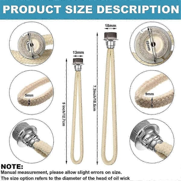 Oil Lamp Replacement Wick 18mm Airtight Control for Decorative Burner