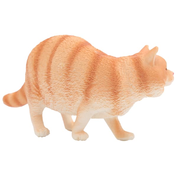 Cute Cat Model Toy Simulation Cat Model Desktop Decoration Ornaments Toy Gift Orange