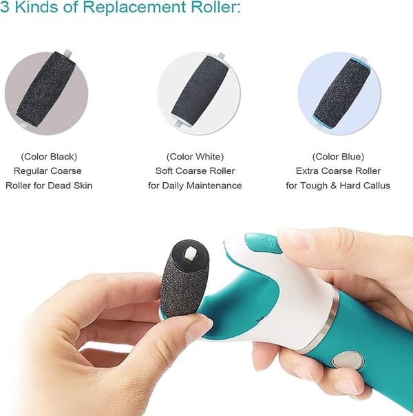 Replacement Roller Set of 9, Replacement Roller Refill Heads, Pumice Stones for Electric Pedicures
