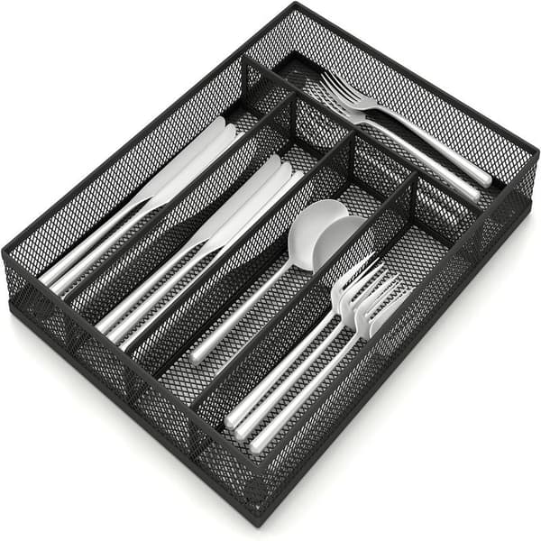 Bestikbakke i metalnet, sort (23,6 x 32 cm)