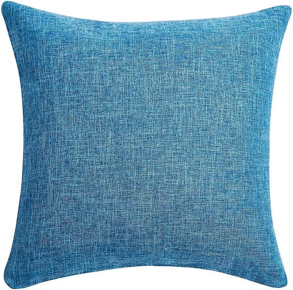 Sæt med 2 blå pudebetræk i landlig stil, dekorative firkantede pyntepudebetræk 40x40 cm til sofa, sofadekoration
