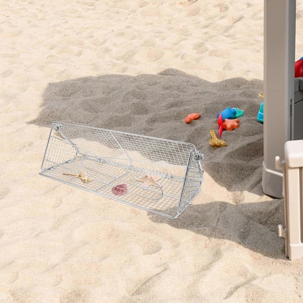 Sandskovl i rustfrit stål til strand 1 foldbar skattegraver med reb