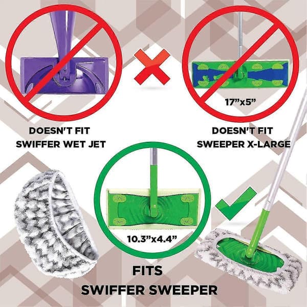2-pak Mikrofiber Genanvendelige Moppepuder Kompatible Med Sweeper Mopper Vaskbare Moppepuder Til Våd & Tør Brug