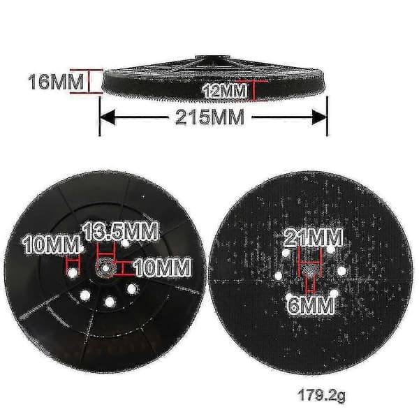Slipplatta 215 mm Kompatibel Med Väggslip Einhell Tc-dw 215 Te-dw