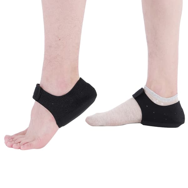 Blød silikone hælpude stødabsorberende unisex lindrer smerter hælstøtte sort (35-40 #2)